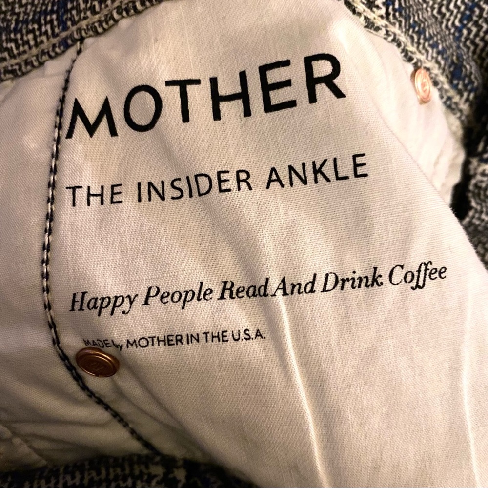 New Mother Insider Ankle Plaid Pants Stripe Jeans - Picture 8 of 10
